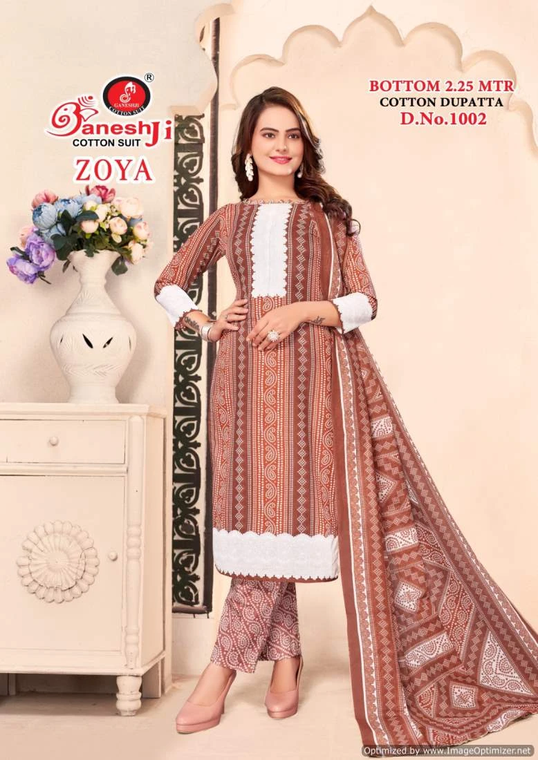 Ganeshji Zoya Vol 1 Cotton Wholesale Salwar Suit Catalog — Wholesale Salwar Suits, MPA wholesale from Surat - Gallery Image 7